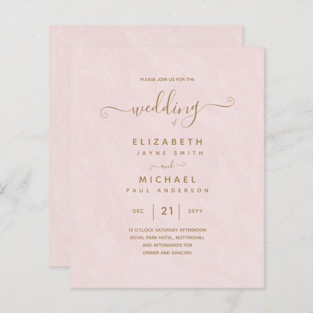 Monokrom Dubbla-sidig Elegant i BUDGET Guld (Fram/baksida)