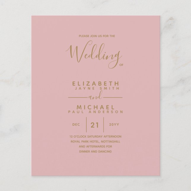 Monokrom Dubbla-sidig Elegant i BUDGET Guld Flygblad (Framsidan)