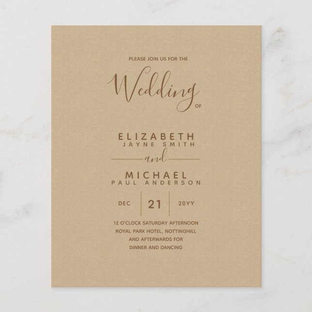 Monokrom Dubbla-sidig Elegant i BUDGET Guld Flygblad (Framsidan)