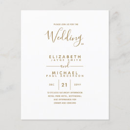 Monokrom Dubbla-sidig Elegant i BUDGET Guld Flygblad