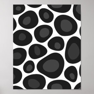 Monokrom ekologisk Pebble Mönster Poster