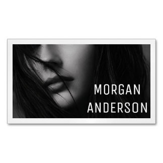Monokrom Elegant Kvinnlig Företagskort Magnet