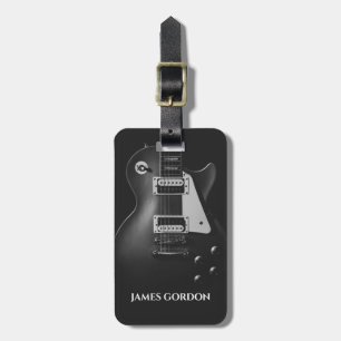 Monokrom elektrisk gitarr-personlig bagagebricka