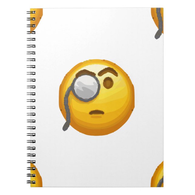 monokrom emoji anteckningsbok med spiral (Framsidan)