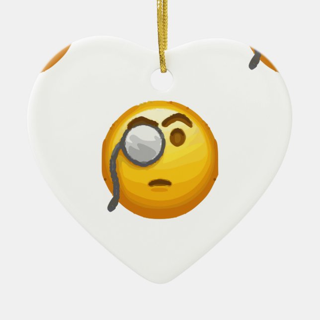 monokrom emoji julgransprydnad keramik (Framsidan)