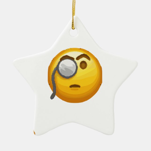 monokrom emoji julgransprydnad keramik (Framsidan)