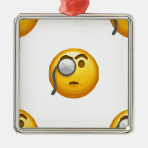 monokrom emoji julgransprydnad metall