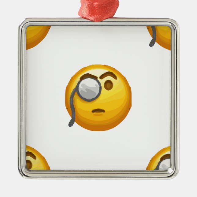 monokrom emoji julgransprydnad metall (Framsidan)