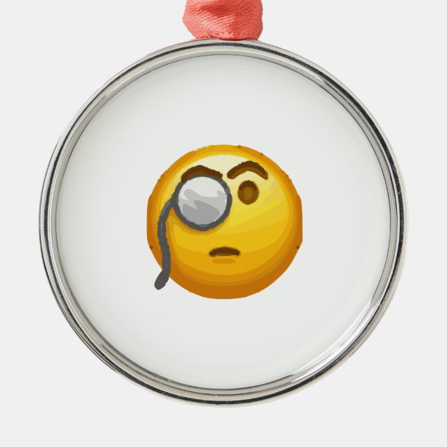 monokrom emoji julgransprydnad metall (Framsidan)