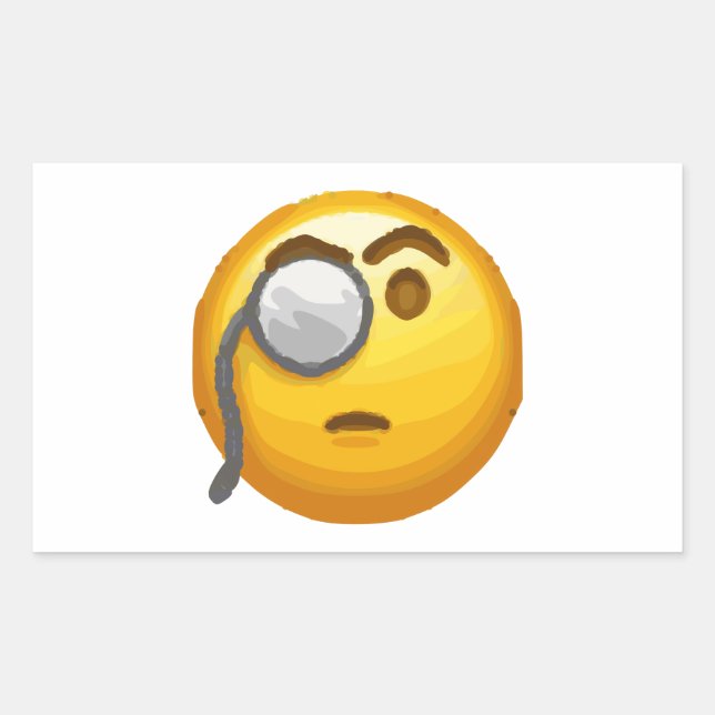 monokrom emoji rektangulärt klistermärke (Framsida)