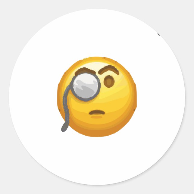 monokrom emoji runt klistermärke (Framsida)