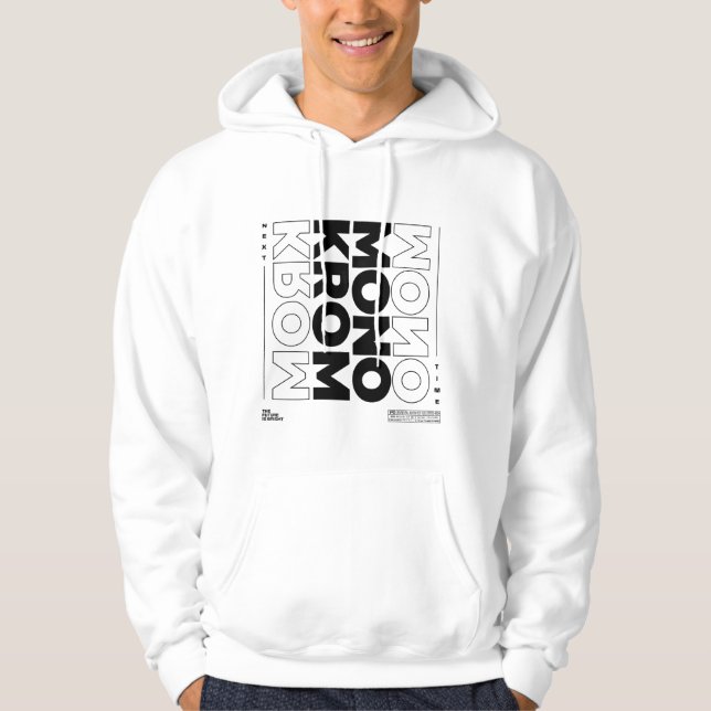 Monokrom enfärgad hoodie (Framsida)