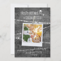 Monokrom Färg-pop, fryst Snögubbe-kort för vänner