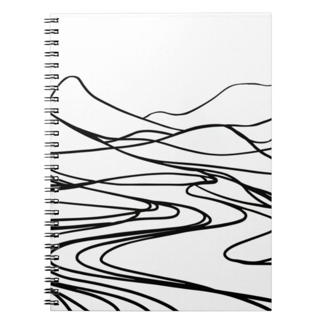 Monokrom, fryst, lugn journal anteckningsbok (Framsidan)