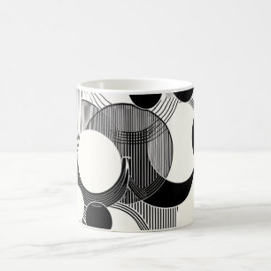 Monokrom geometrisk konst - minimalistisk ballast kaffemugg