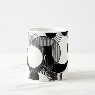 Monokrom geometrisk konst - minimalistisk ballast kaffemugg