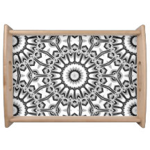 Monokrom geometrisk Mandala Bloom