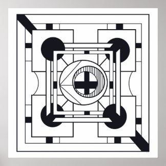 Monokrom geometrisk minimalistisk abstrakt geometr poster