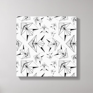 Monokrom. Geometrisk ornament. Svartvit Canvastryck