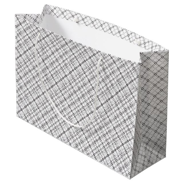 Monokrom geometrisk textur|Sömlös diamantlook (Baksidan Vinklad)