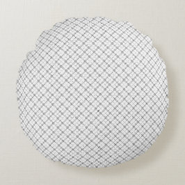 Monokrom geometrisk textur|Sömlös diamantlook Rund Kudde
