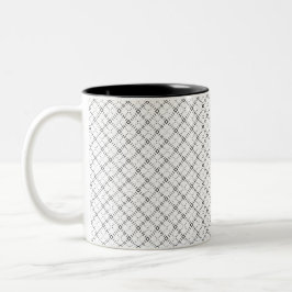 Monokrom geometrisk textur|Sömlös diamantlook Två-Tonad Mugg