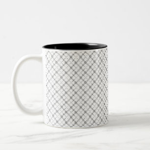 Monokrom geometrisk textur Sömlös diamantlook Två-Tonad Mugg