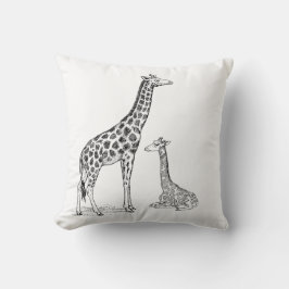 Monokrom Giraffe Square Pillow - Elegant & M Kudde