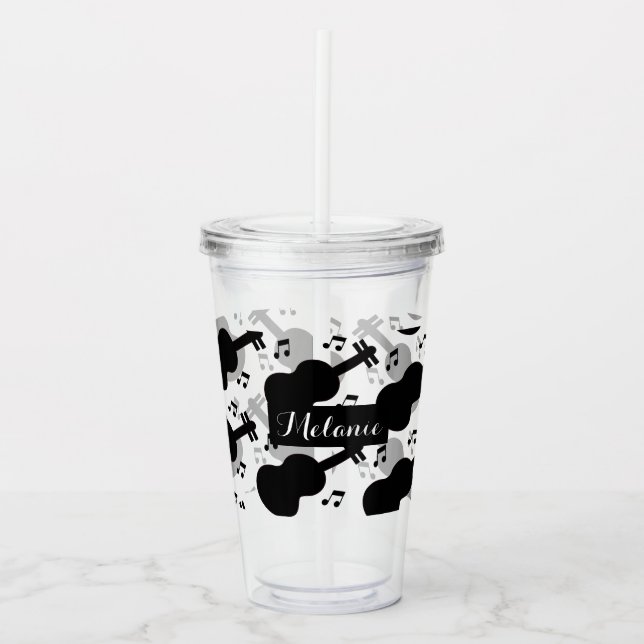 Monokrom gitarrmusik Anpassat namn Take Away Mugg (Framsida)