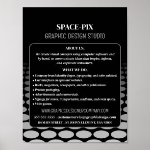 Monokrom grafik, reklam för grafikdesigner poster