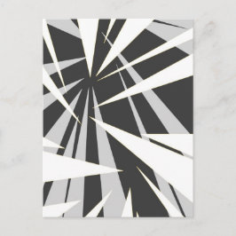 Monokrom grafisk design med geometriska former vykort