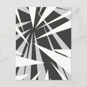 Monokrom grafisk design med geometriska former vykort