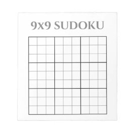 Monokrom Grått och vit 9x9 Sudoku-mall Anteckningsblock