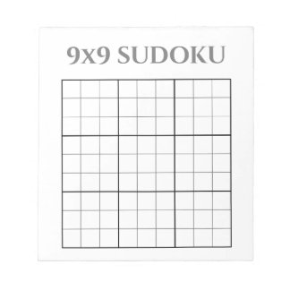 Monokrom Grått och vit 9x9 Sudoku-mall Anteckningsblock