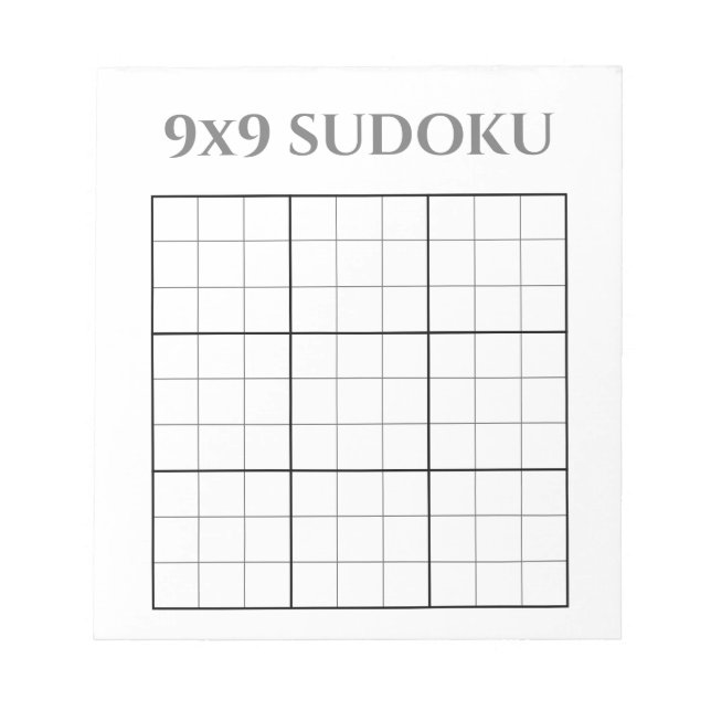 Monokrom Grått och vit 9x9 Sudoku-mall Anteckningsblock (Framsida)