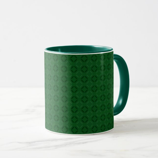 Monokrom grön elegant geometrisk mönster. mugg (Framsida höger)
