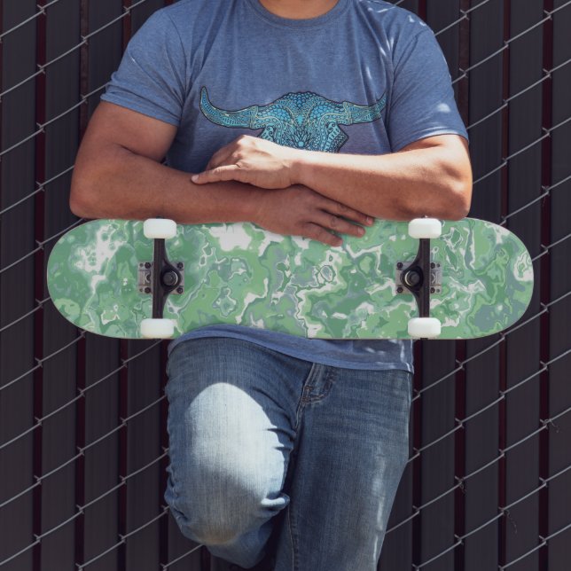 Monokrom grön marmor mini skateboard bräda 18,5 cm (Utomhus 3)