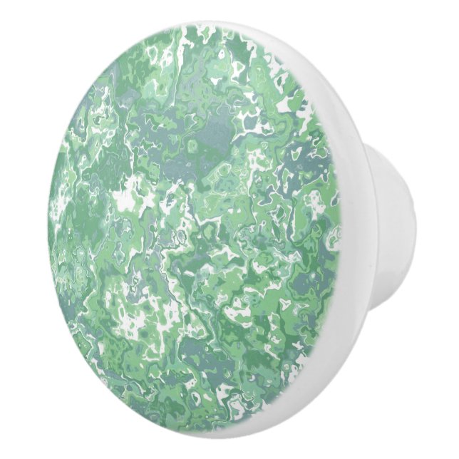 Monokrom Grönt Marble Knopp (Höger)