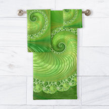 Monokrom Grönt Spiral Fractal