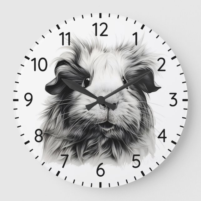 Monokrom Guinea Gris Stor Klocka (Framsida)