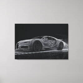 Monokrom Hastighet | Bilkonst (91 cm x 61 cm) Canvastryck