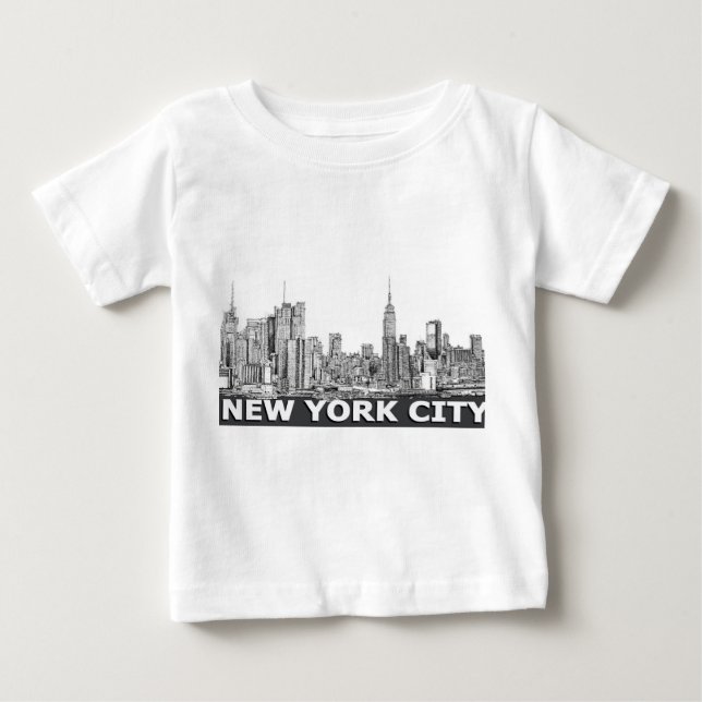 Monokrom horisonttext för NYC Tröja (Framsida)