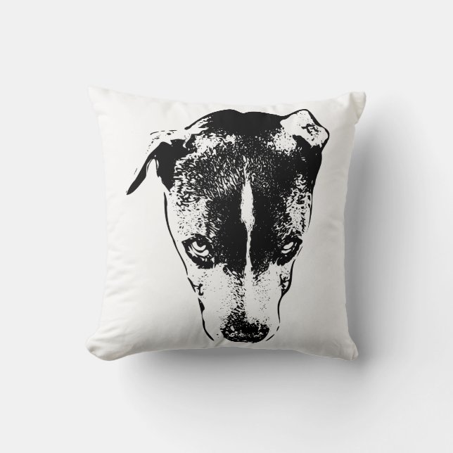 Monokrom Hund Modern Dekorativ kudde (Framsida)