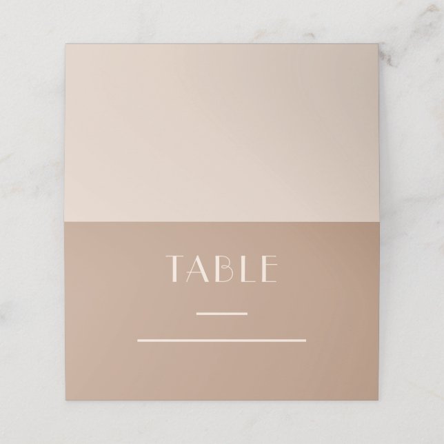 Monokrom jord Tones Bröllop Bord Placeringskort (Utvändigt utvikt)