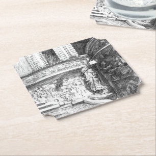 Monokrom kastpencilart underlägg papper