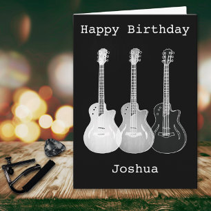 Monokrom konst Musik Elgitarr Namn Joshua Kort
