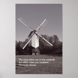 Monokrom kvarn och inspirera citationstecken poster