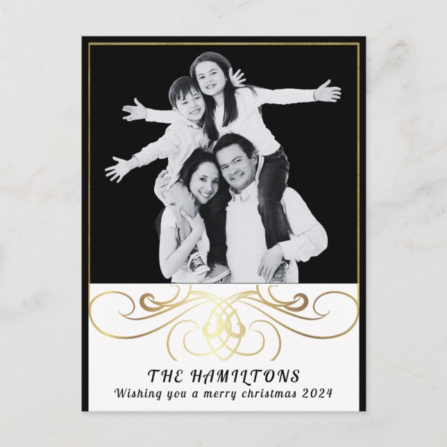 Monokrom legance Black and White-vykort Helg Vykort (Framsida)