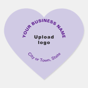 Monokrom Lila Business Brand med Logotyp på Hjärtformat Klistermärke