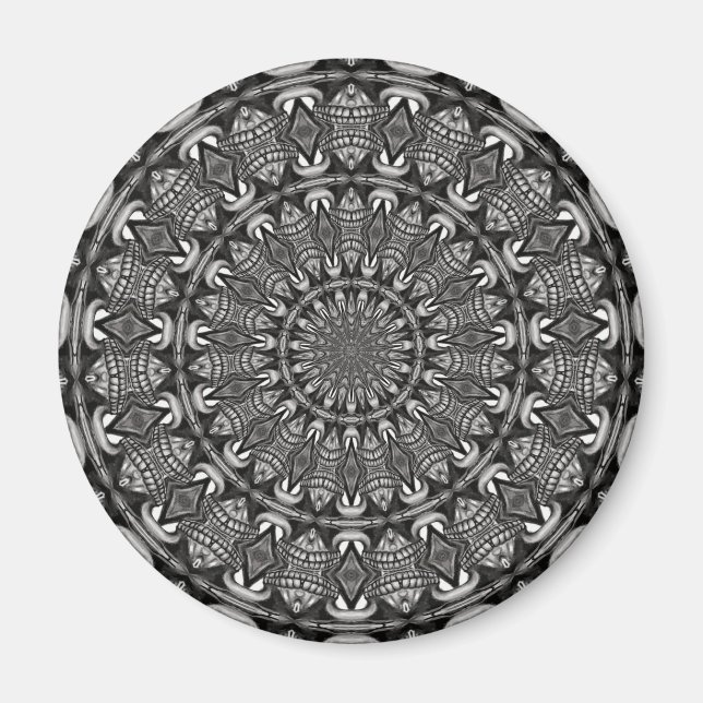 Monokrom Mandala Magnet (Framsidan)
